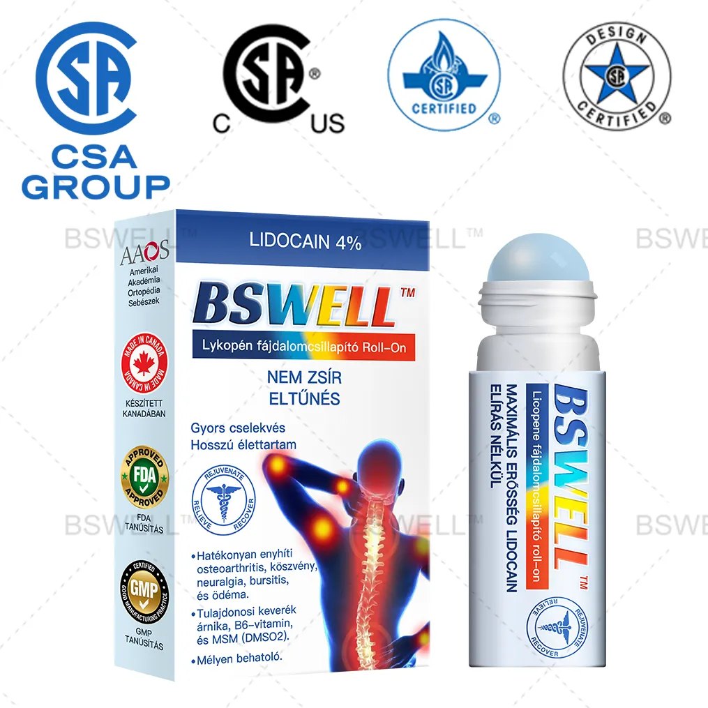 Gel roll-on para aliviar el dolor con lidocaína (reduce la hinchazón, el dolor, la rigidez, el enrojecimiento, el calor, el dolor y la fatiga de las articulaciones), 4 % de lidocaína, glucosamina, MSM, árnica, condroitina, vitamina K2.